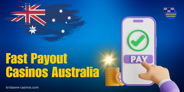 mobile phone with sign pay and coins, australian flag and website logo on blue background